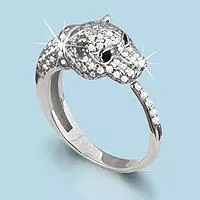 Кольцо, артикул LV62514Ч, серебро