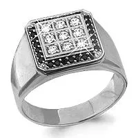 Кольцо, артикул LV62128Ч, серебро