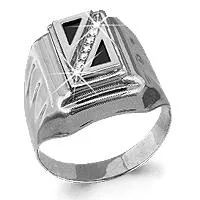 Кольцо, артикул LV62114Ч, серебро