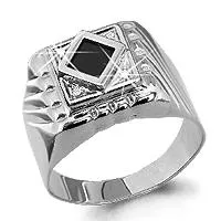 Кольцо, артикул LV62109Ч, серебро