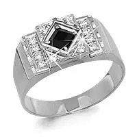 Кольцо, артикул LV62056Ч, серебро