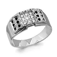 Кольцо, артикул LV62052Ч, серебро