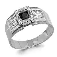 Кольцо, артикул LV62050Ч, серебро