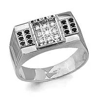 Кольцо, артикул LV62024Ч, серебро