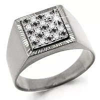 Кольцо, артикул LV61005Ч, серебро