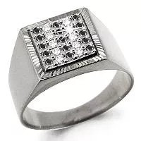 Кольцо, артикул LV61002Ч, серебро