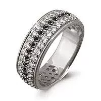 Кольцо, артикул LV60976Ч, серебро