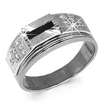 Кольцо, артикул LV60634Ч, серебро