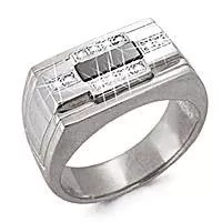 Кольцо, артикул LV60621Ч, серебро