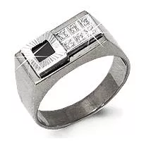 Кольцо, артикул LV60617Ч, серебро