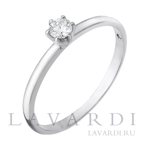 Обручальное кольцо из белого золота с бриллиантом