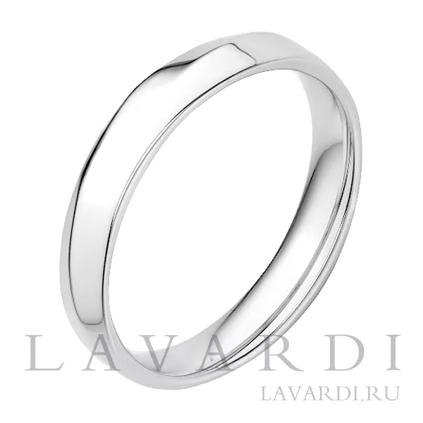 Обручальное кольцо из белого золота Бесконечность