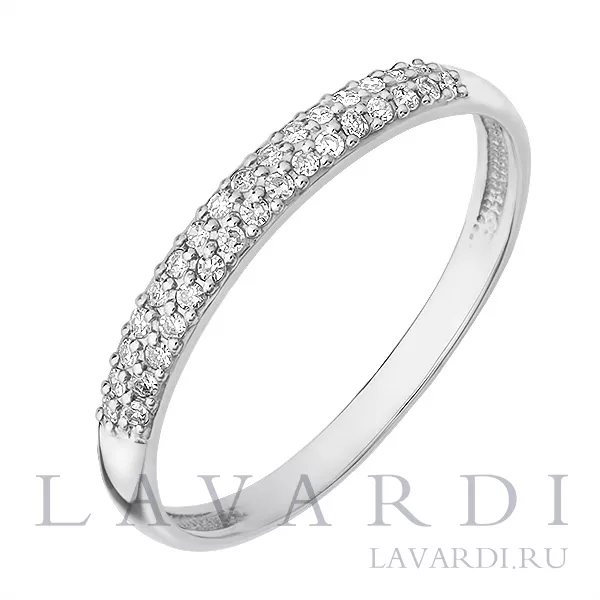 Обручальное кольцо из белого золота с 32 бриллиантами