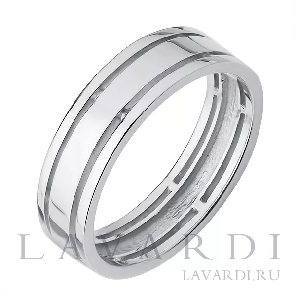 Обручальное кольцо из белого золота 7 мм BVLGARY