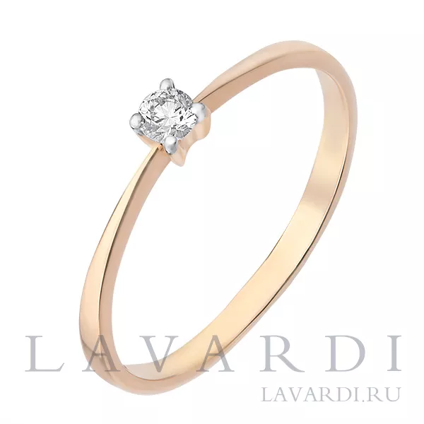 Помолвочное кольцо с 1 бриллиантом