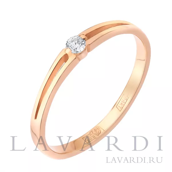 Помолвочное кольцо с 1 бриллиантом