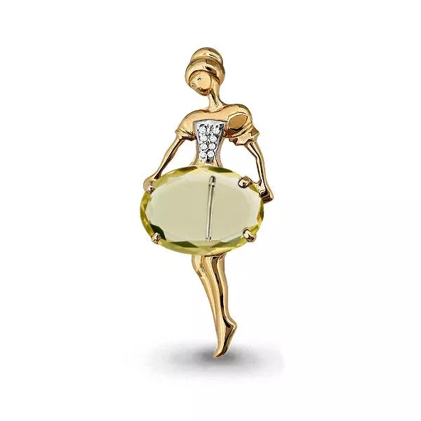 Брошь, артикул LV7263211А, золото