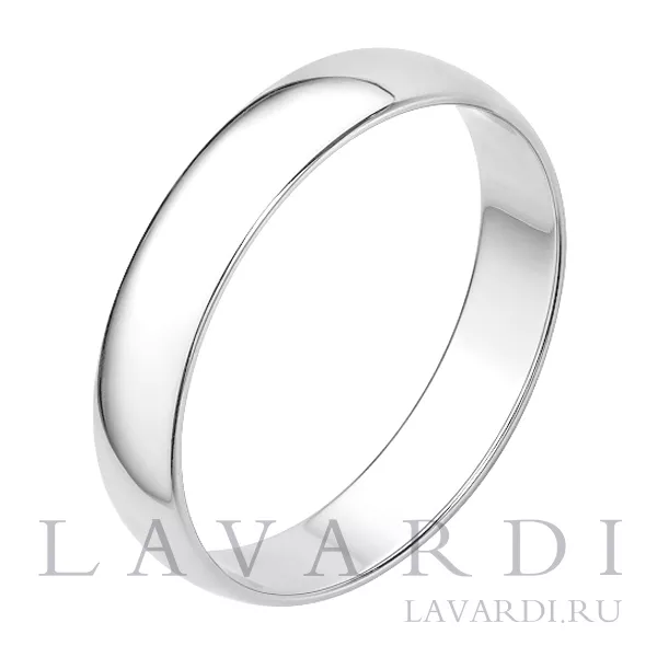 Серебряное обручальное кольцо 4 мм