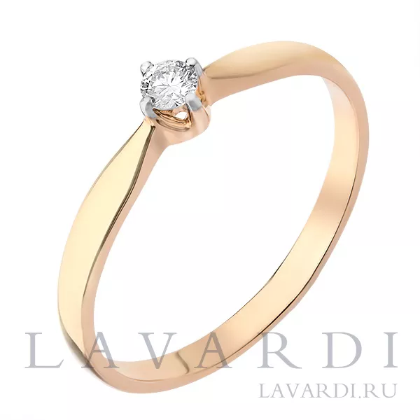 Помолвочное кольцо с 1 бриллиантом