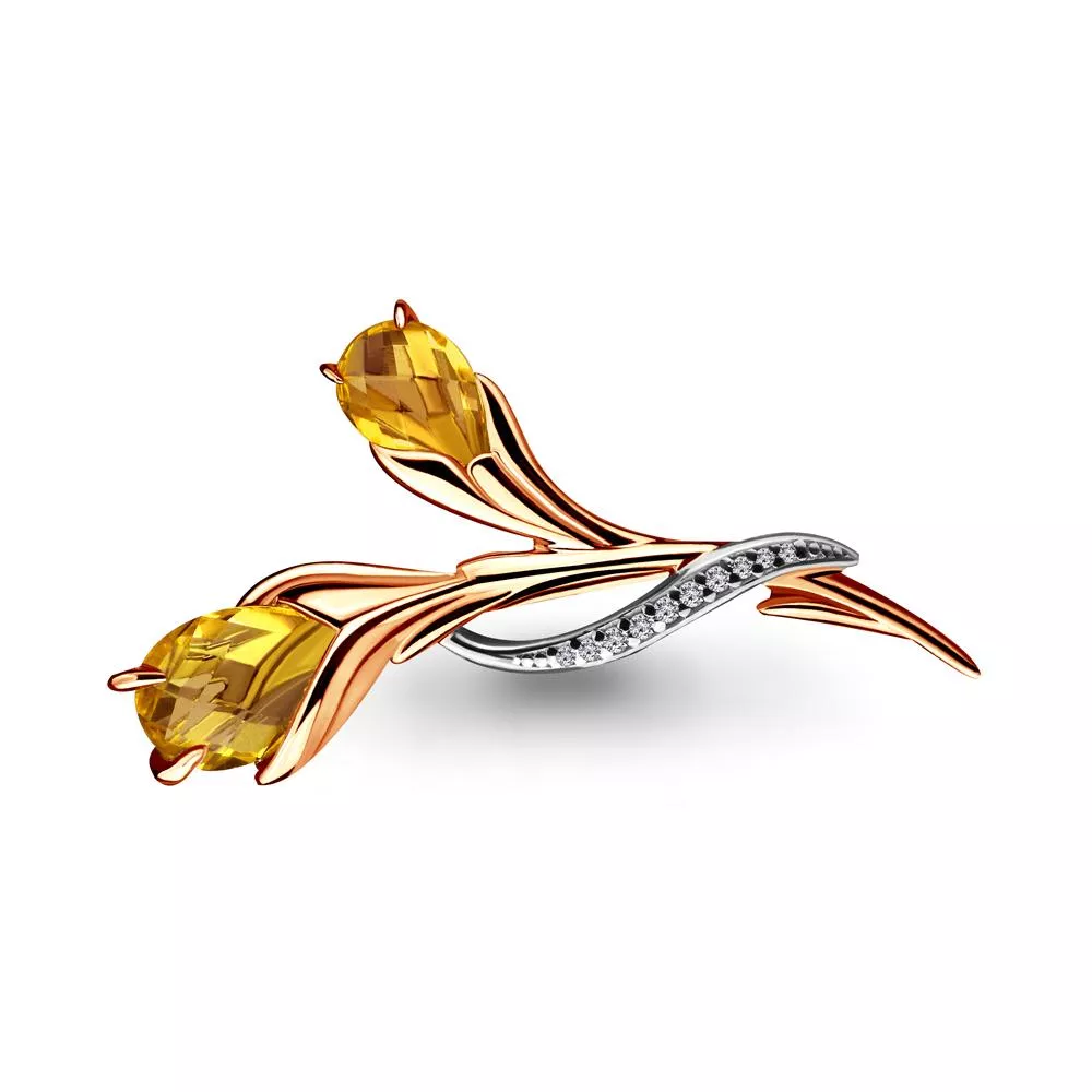 Брошь, артикул LV7260806А, золото