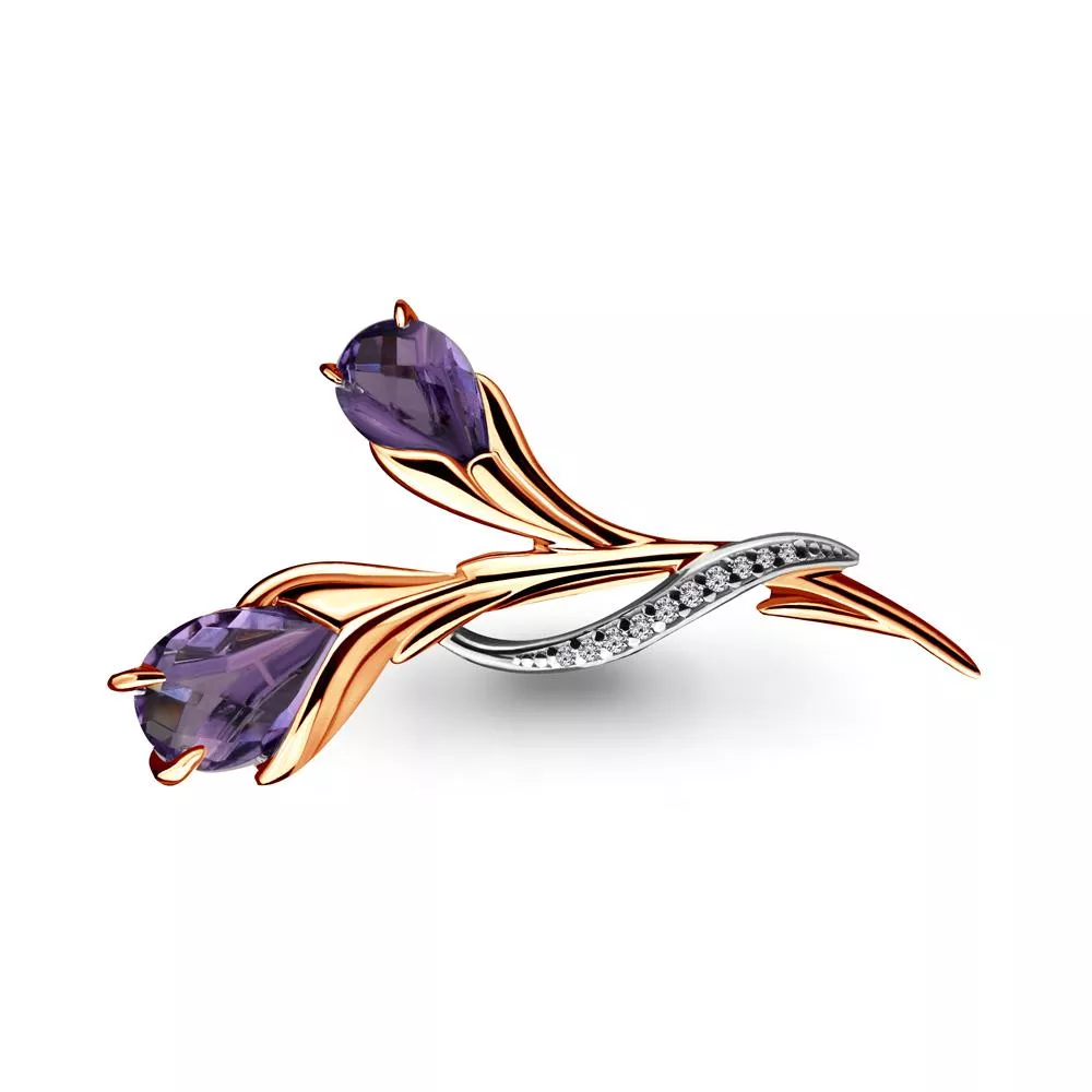 Брошь из золота, артикул LV7260804А