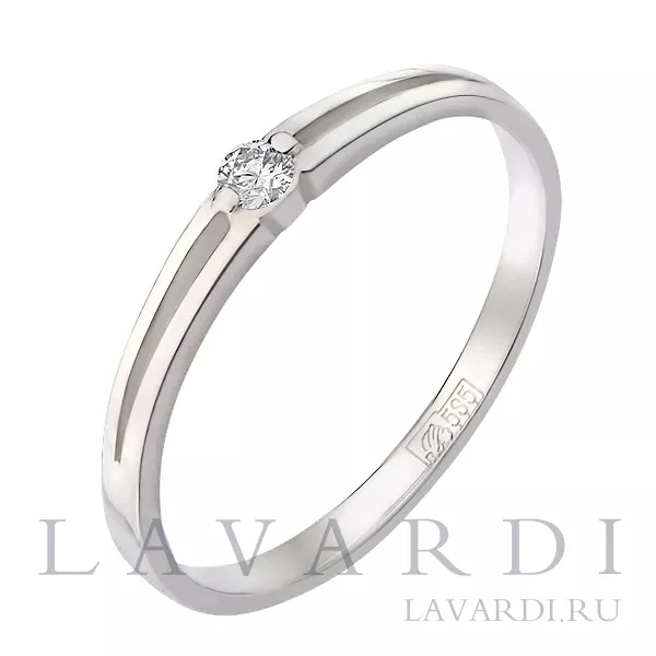 Помолвочное кольцо из белого золота с бриллиантом