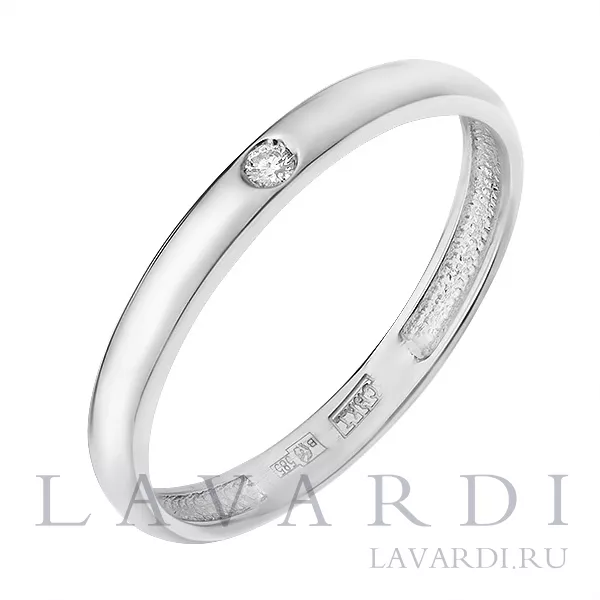 Помолвочное кольцо из белого золота с бриллиантом