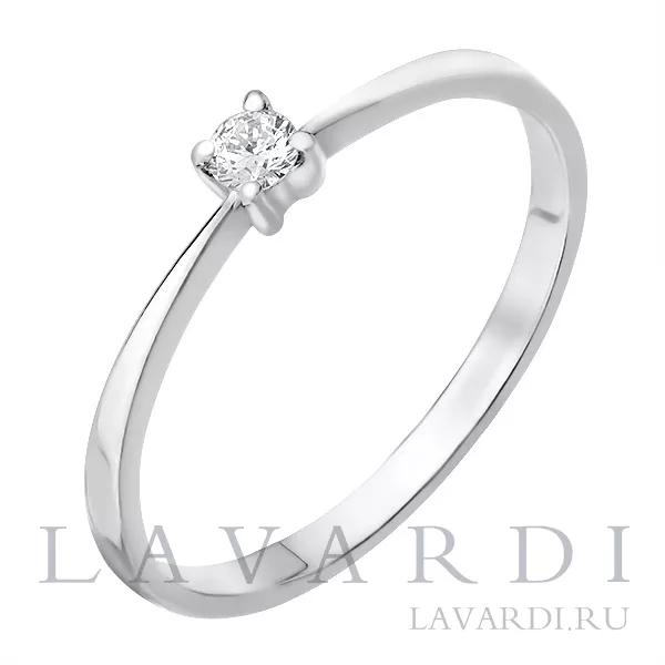 Помолвочное кольцо из белого золота с бриллиантом