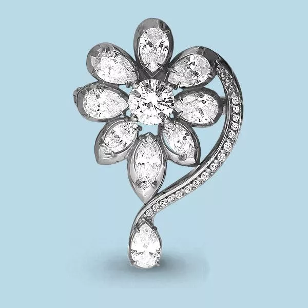 Брошь, артикул LV72667А, серебро