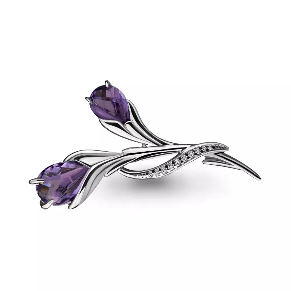 Брошь из серебра, артикул LV7260804А