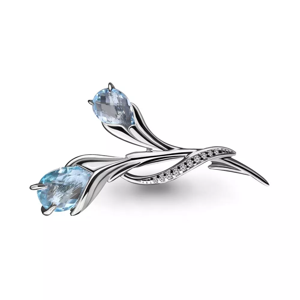 Брошь, артикул LV7260802А, серебро