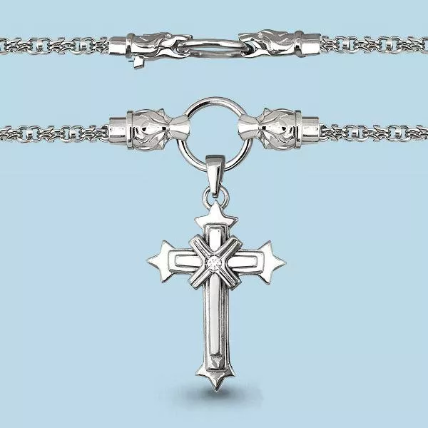 Подвеска на цепи, артикул LV22868, серебро