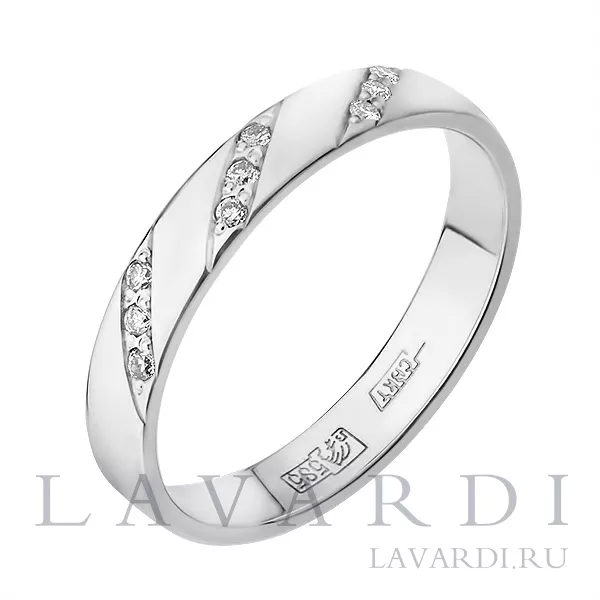 Помолвочное кольцо из белого золота с 9 бриллиантами