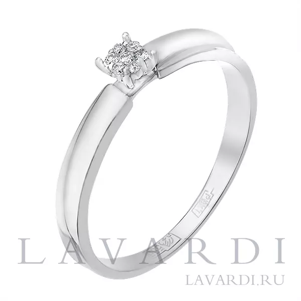 Помолвочное кольцо из белого золота с 7 бриллиантами