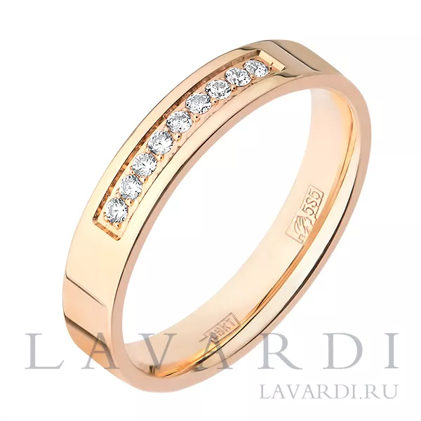 Помолвочное кольцо с 9 фианитами