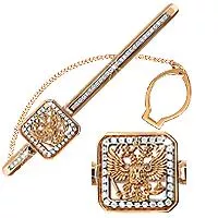 Зажим для галстука, артикул LV72104А, золото