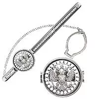 Зажим для галстука, серебро, артикул LV72103А