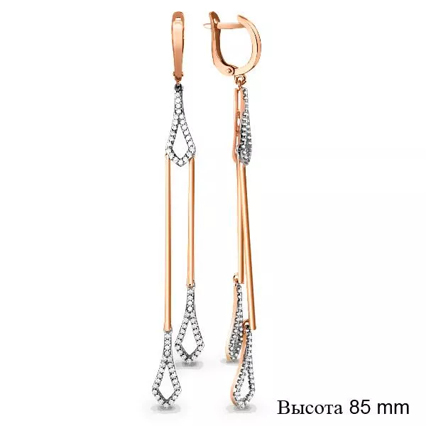 Серьги, артикул LV45460А, золото