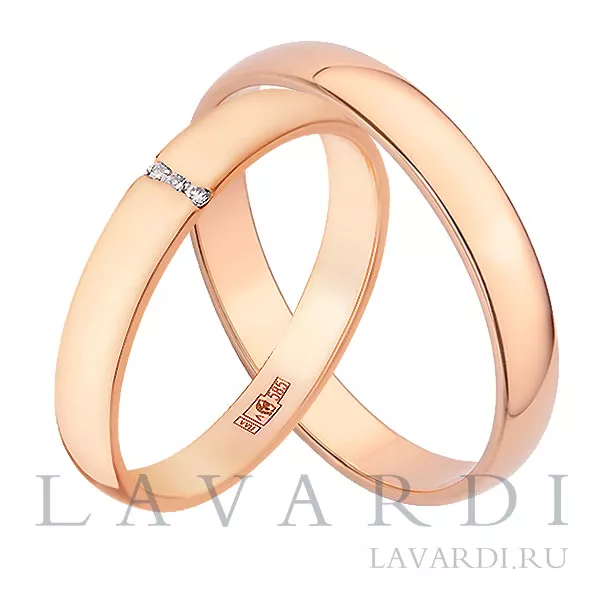 Парные обручальные кольца с бриллиантами