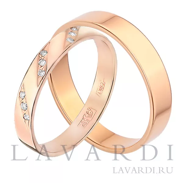 Парные обручальные кольца с бриллиантами