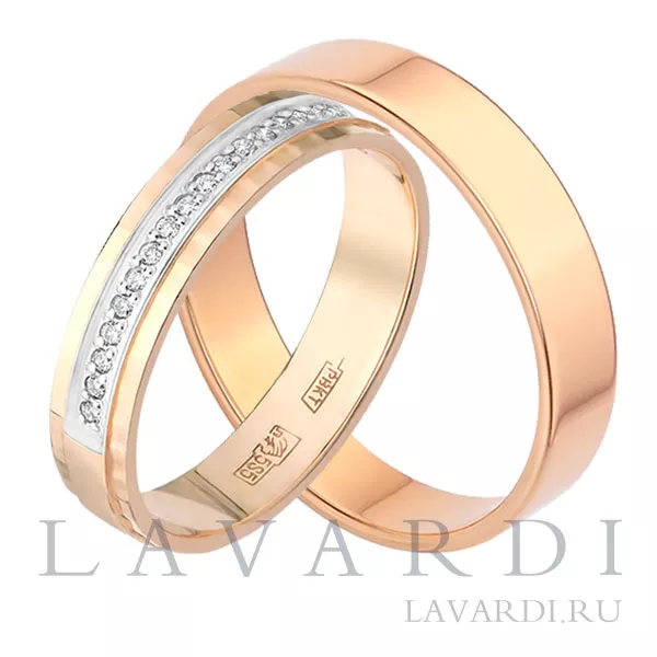 Парные обручальные кольца с бриллиантами