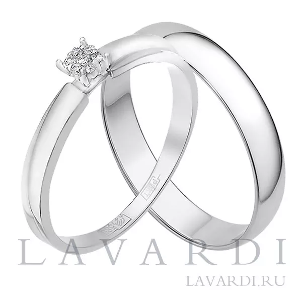 Парные обручальные кольца с бриллиантами