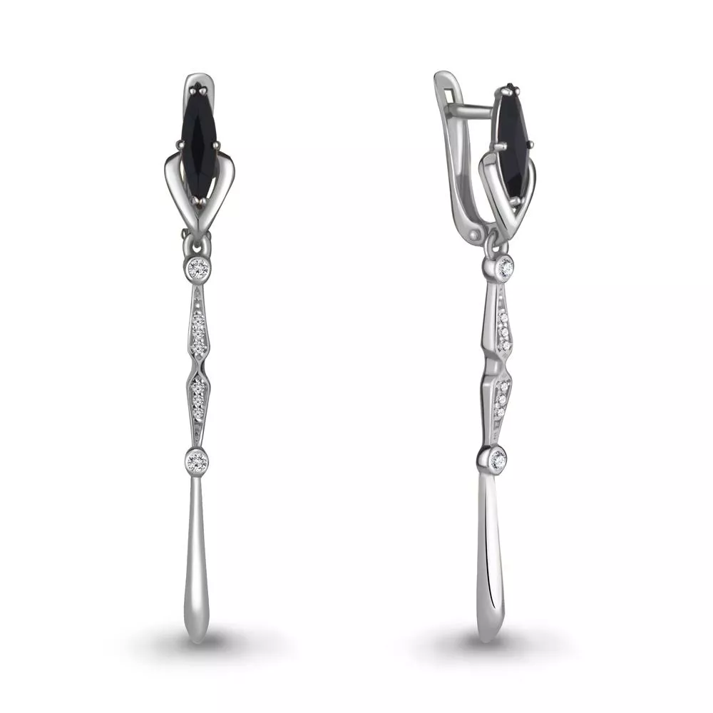 Серьги, артикул LV46665АЧ, серебро