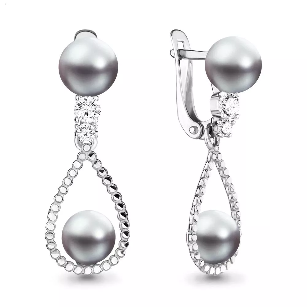 Серьги, серебро, артикул LV46308Э