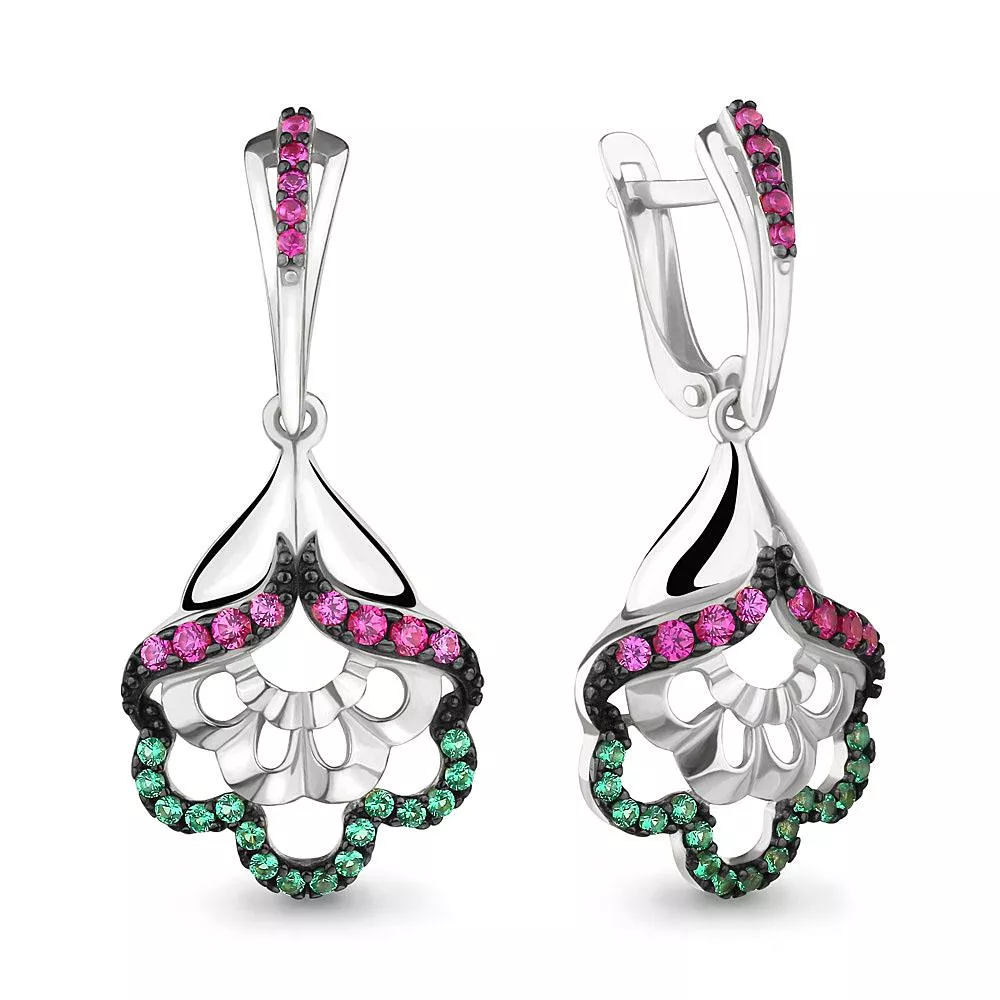 Серьги, серебро, артикул LV46292ГВ