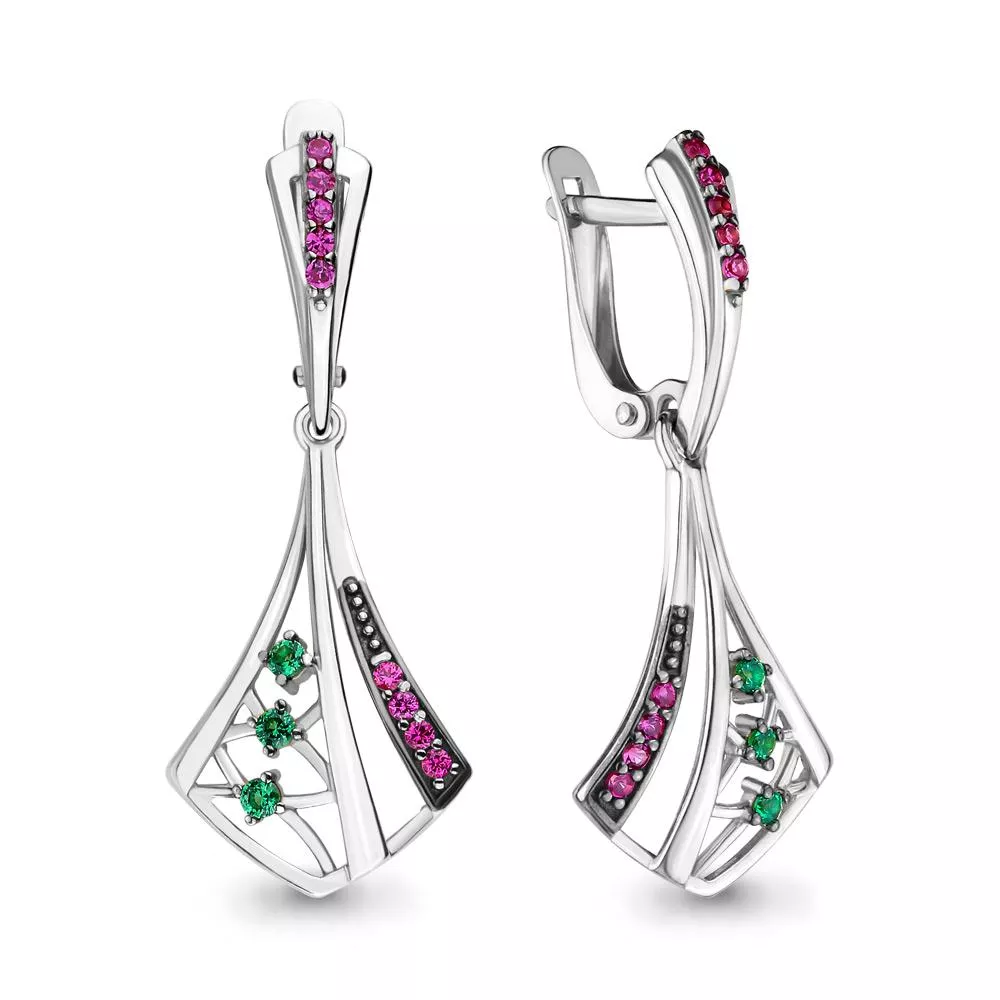 Серьги, серебро, артикул LV46289ВГ