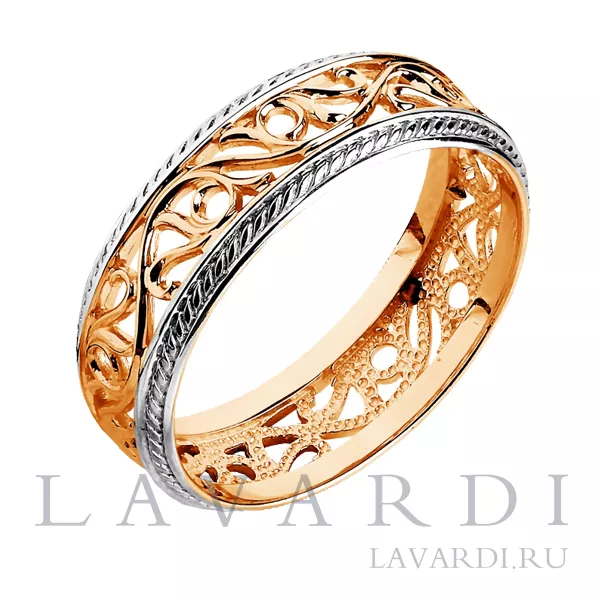 Обручальное кольцо с узорами 6,5 мм