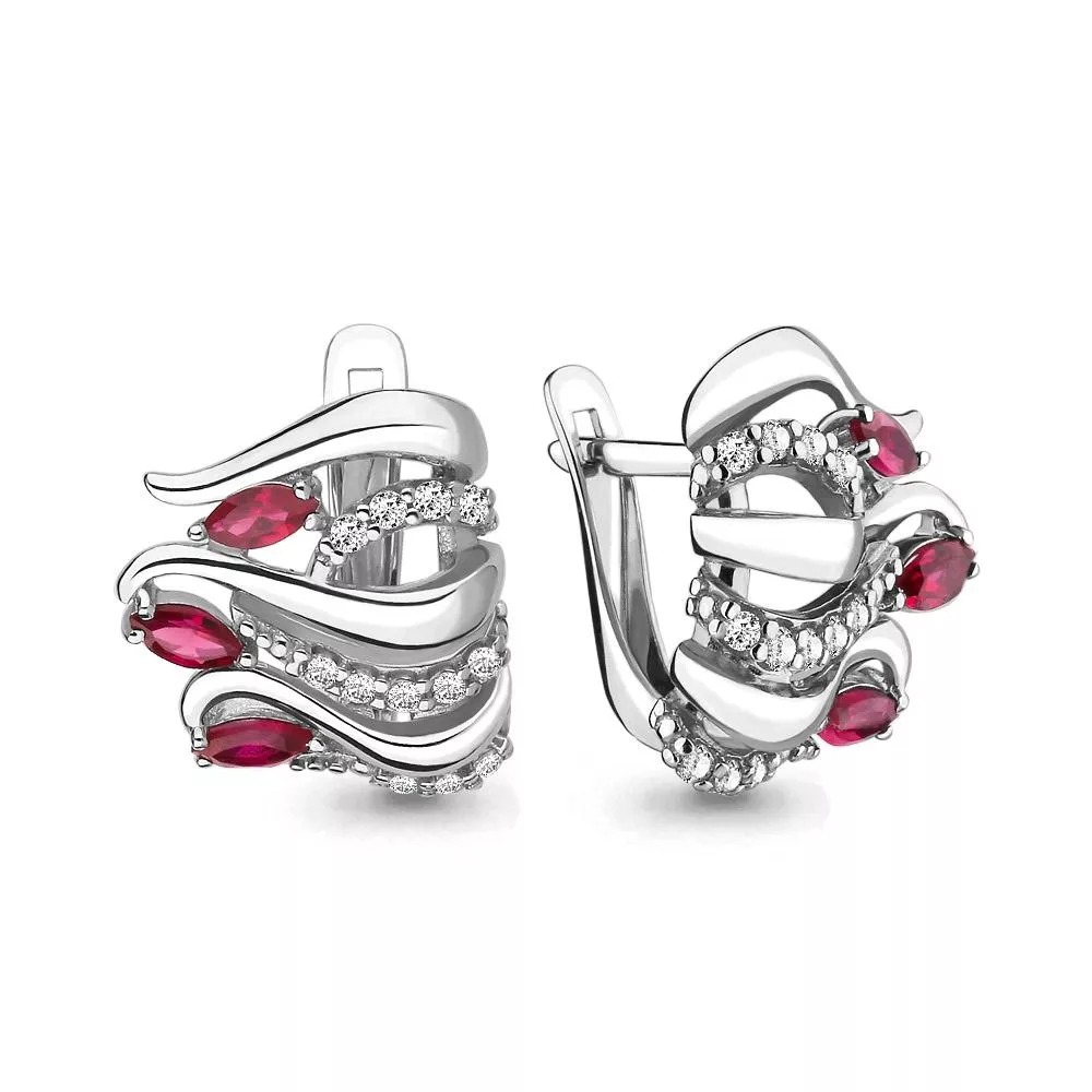 Серьги, серебро, артикул LV46091В