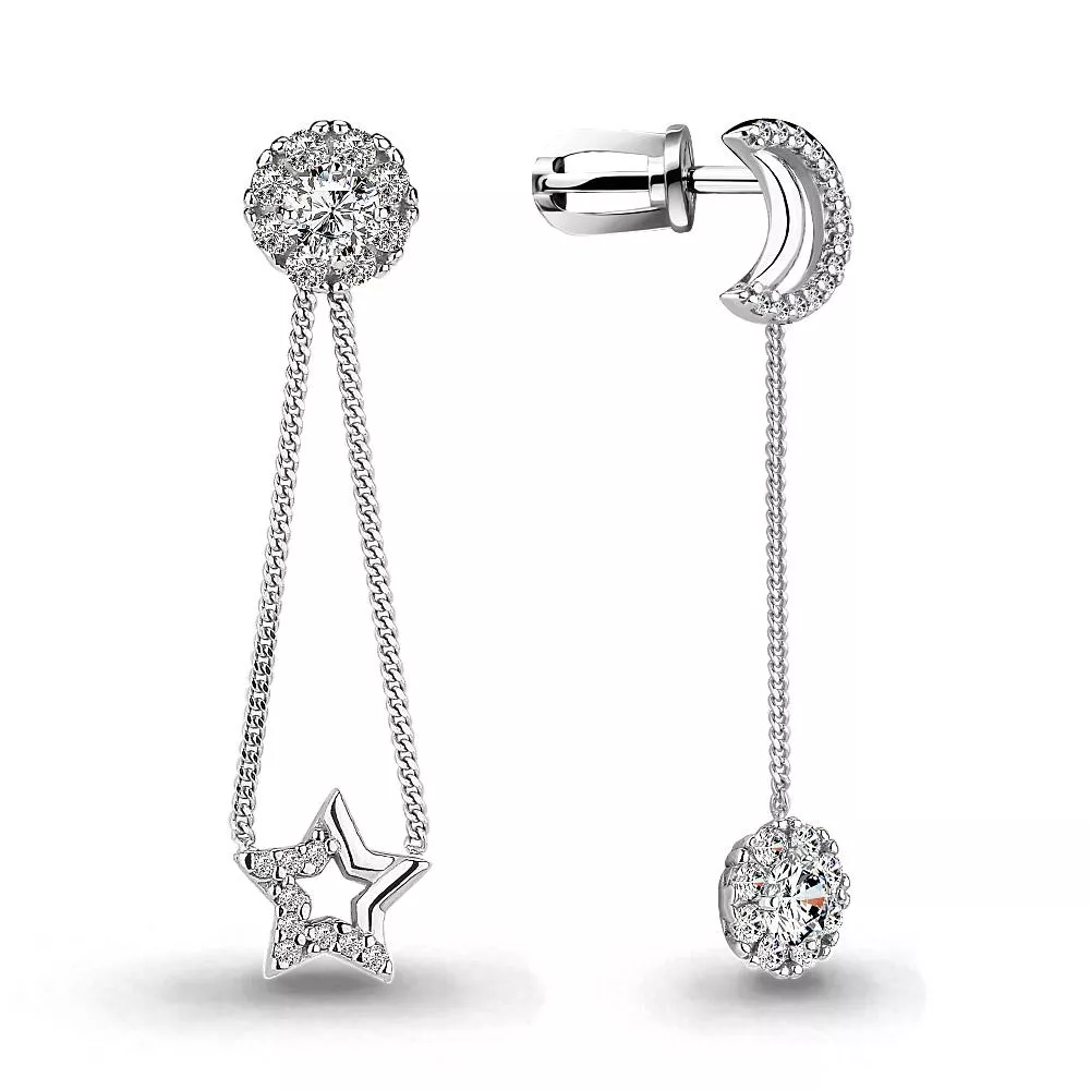 Серьги, серебро, артикул LV46056А