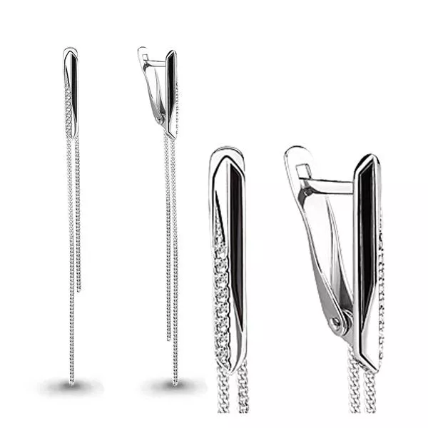 Серьги, артикул LV46055А, серебро